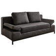 SCHLAFSOFA  mit Mikrofaser Anthrazit  - Anthrazit/Schwarz, KONVENTIONELL, Kunststoff/Textil (202/90/97cm) - Carryhome