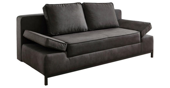 SCHLAFSOFA  mit Mikrofaser Anthrazit  - Anthrazit/Schwarz, KONVENTIONELL, Kunststoff/Textil (202/90/97cm) - Carryhome