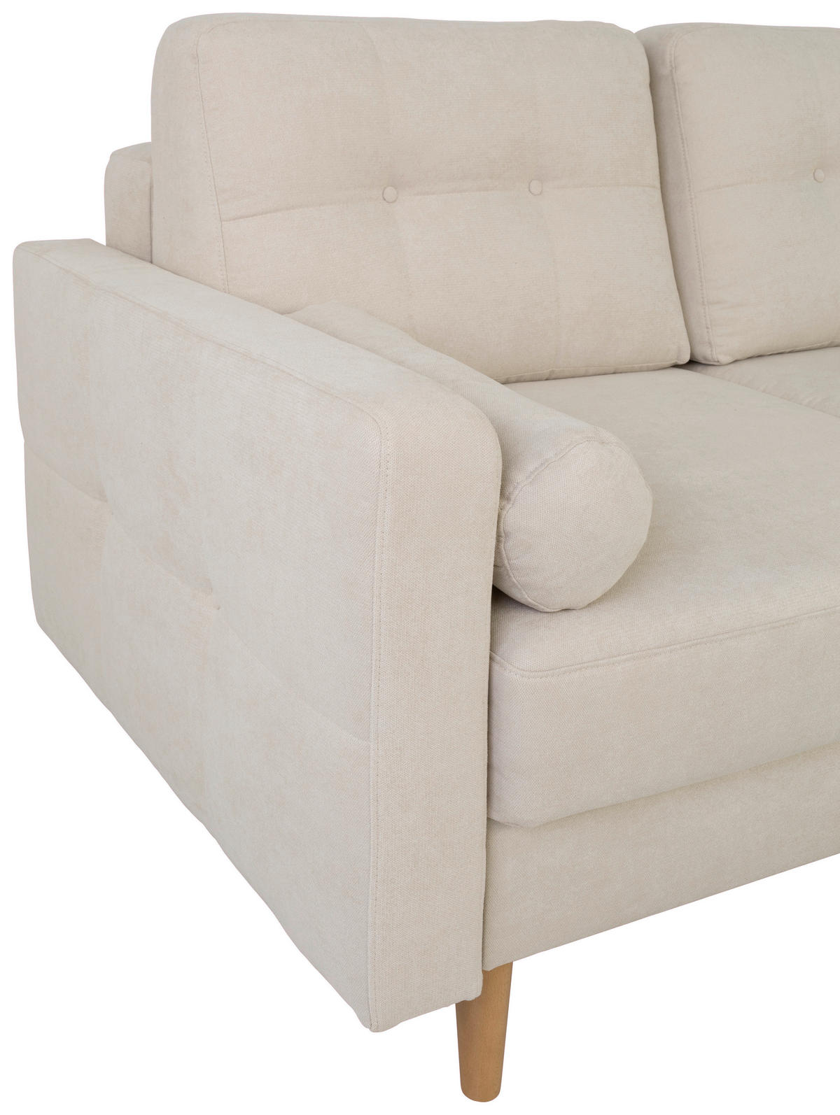 ECKSOFA in Beige  - Beige/Buchefarben, Design, Holz/Textil (223/157cm) - MID.YOU