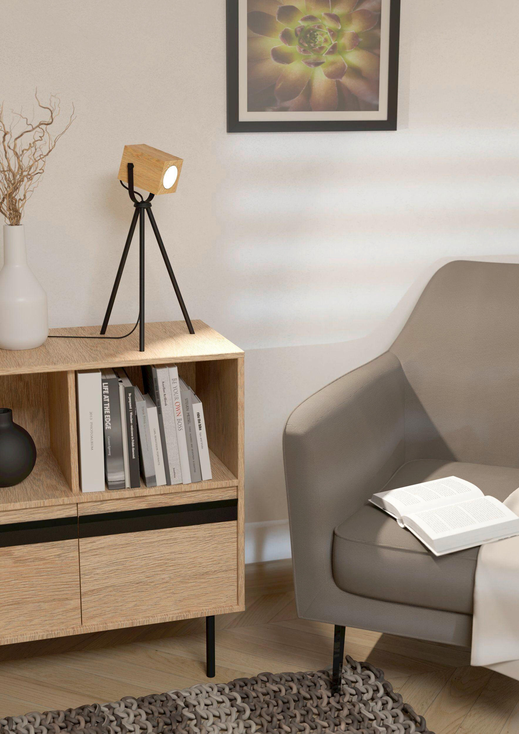 BORDSLAMPA 26/47.5 cm   - svart/naturfärgad, Basics, metall/trä (26/47.5cm)