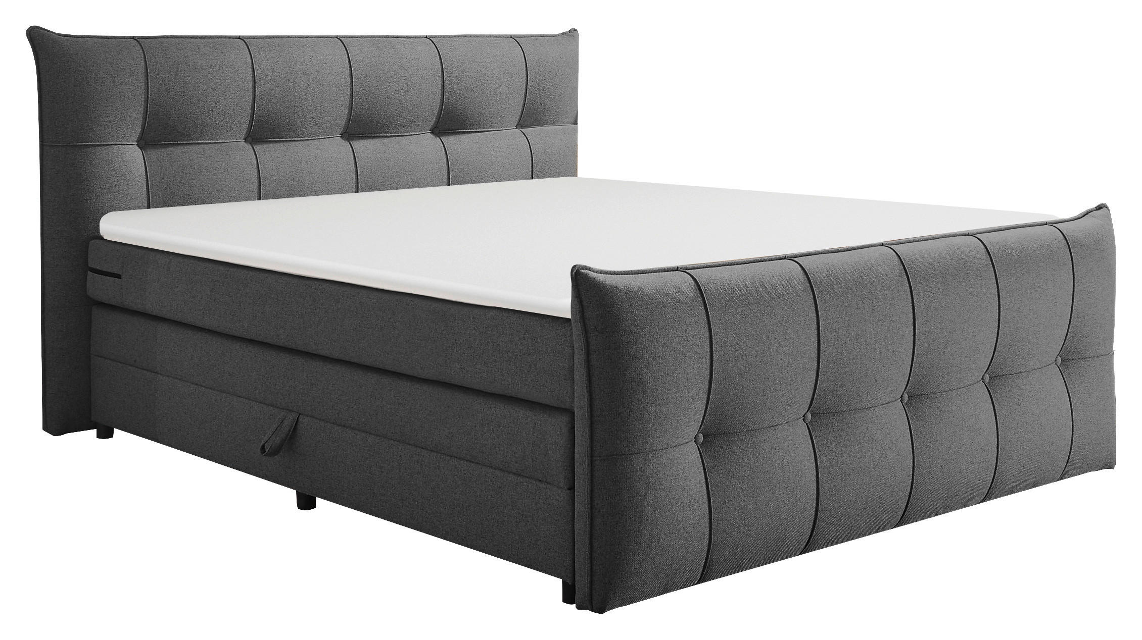 BOXSPRINGBETT 160/200 cm  in Anthrazit  - Anthrazit/Schwarz, MODERN, Holzwerkstoff/Kunststoff (160/200cm) - MID.YOU