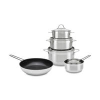 KOCHTOPFSET VERONA 5-teilig  - Klar/Edelstahlfarben, Basics, Glas/Kunststoff - Homeware Profession.
