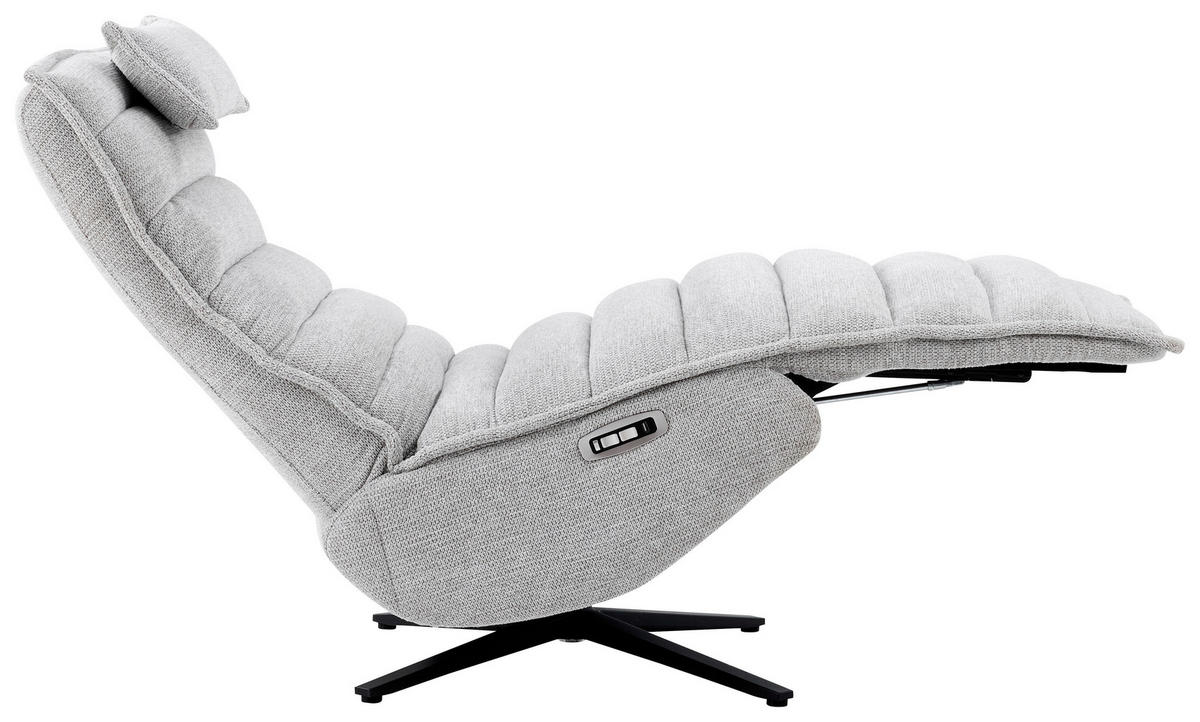RELAXSESSEL Metall, Textil Schwarz, Greige  - Greige/Schwarz, Design, Textil/Metall (68/108/84cm) - Stylife
