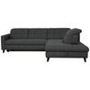 ECKSOFA in Webstoff Dunkelgrau  - Dunkelgrau/Schwarz, Design, Holz/Textil (297/216cm) - Xora
