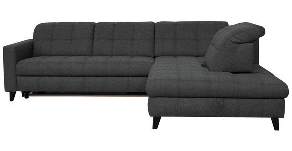 ECKSOFA in Webstoff Dunkelgrau 297/216 cm - Dunkelgrau/Schwarz, Design, Holz/Textil (297/216cm) - Xora