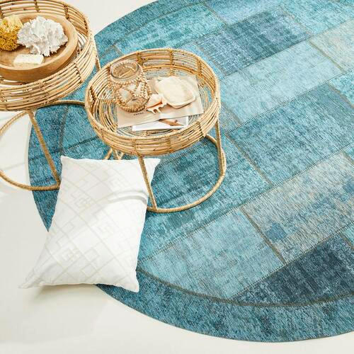 FLACHWEBETEPPICH 200 cm Türkis  - Türkis, Trend, Textil (200cm) - Novel