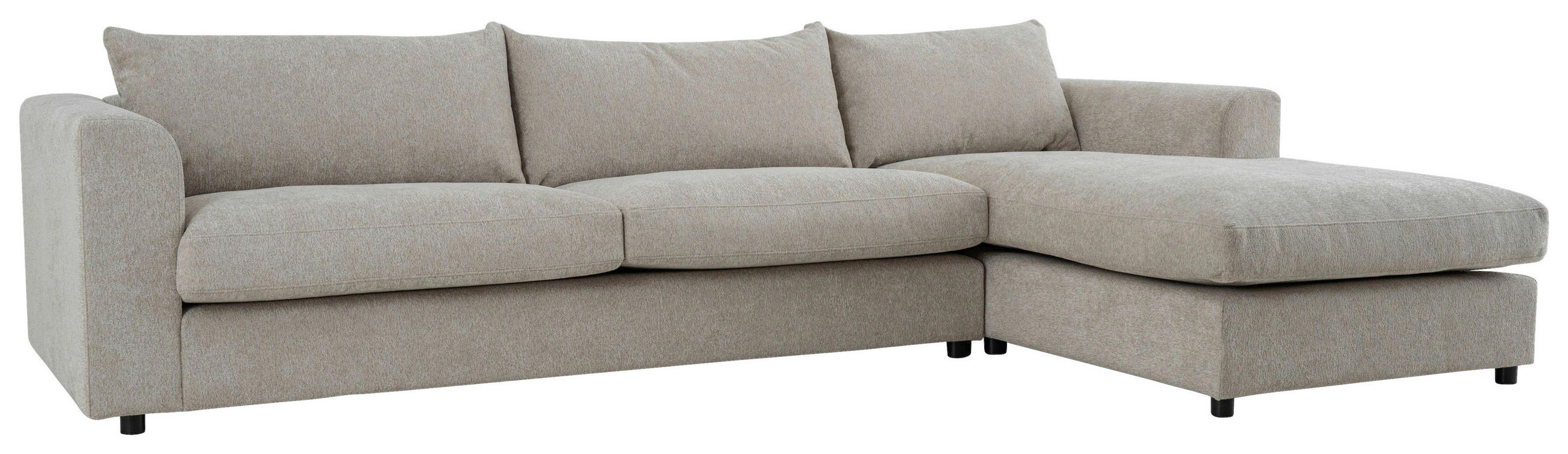 SOFFA i flatväv beige  - beige/svart, Klassisk, metall/trä (300/185cm) - Pure Home Comfort