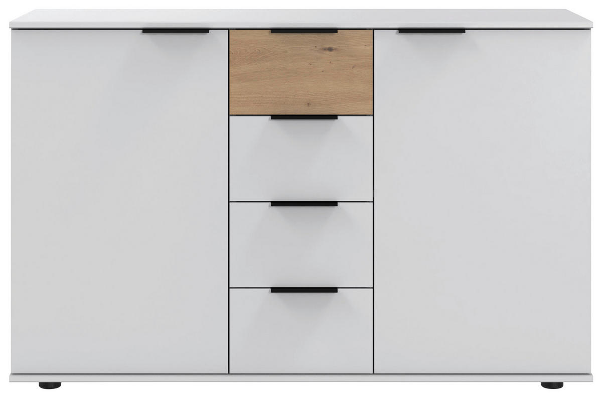 SIDEBOARD  in 130/83/41 cm  - Eichefarben/Schwarz, Design, Holzwerkstoff/Kunststoff (130/83/41cm) - MID.YOU