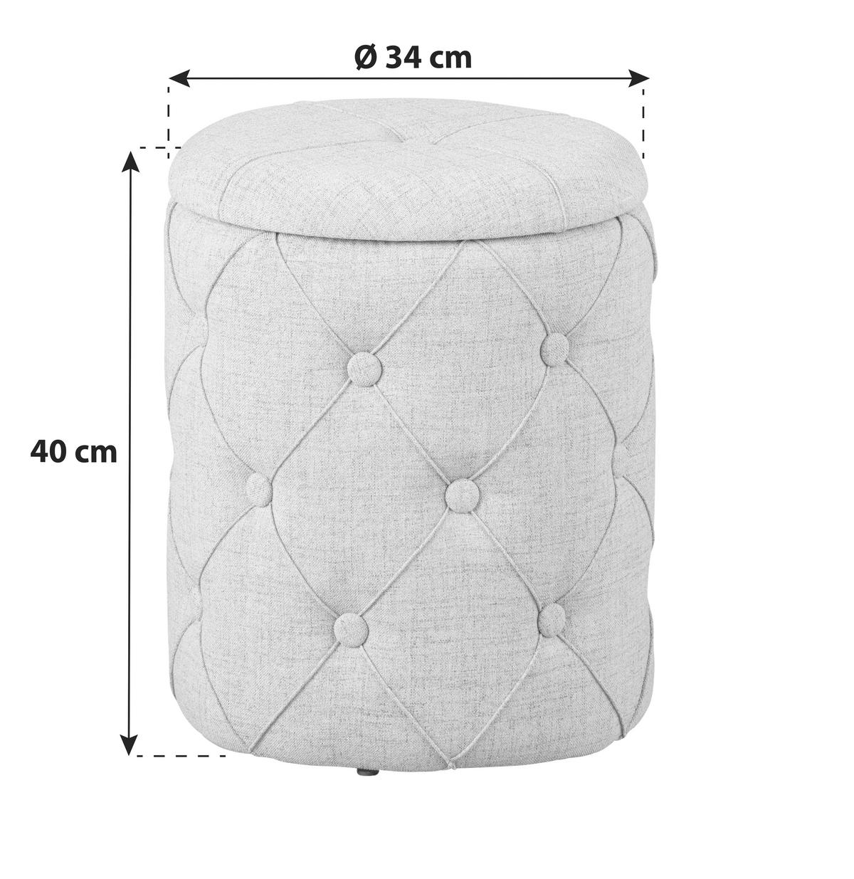 TABURET, plast, kompozitní dřevo, 34/40/34 cm - šedá, Konvenční, kompozitní dřevo/plast (34/40/34cm) - MID.YOU