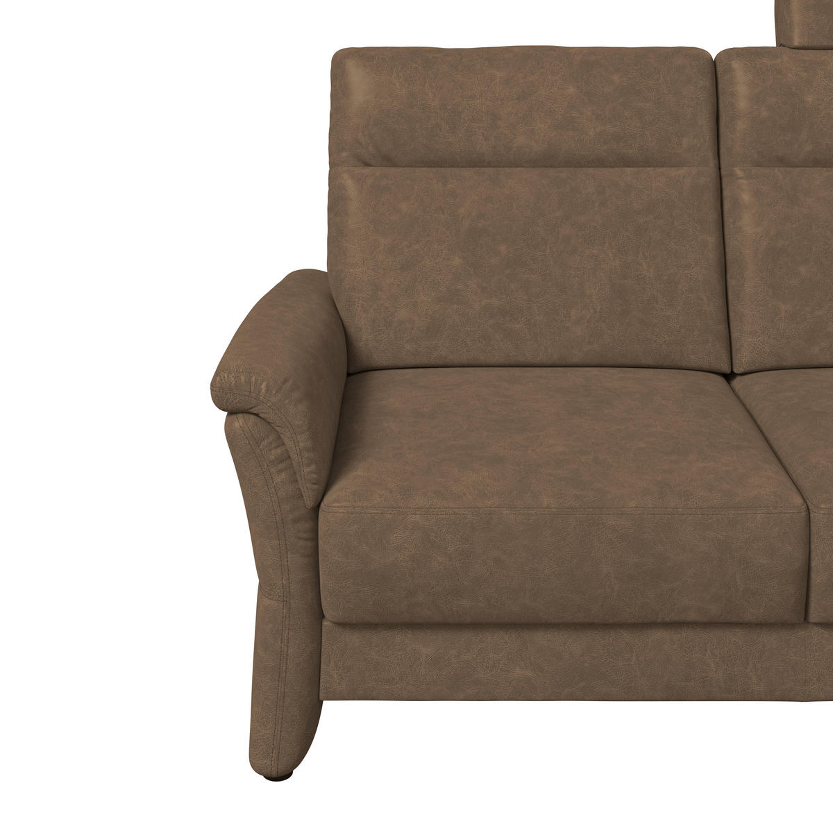 2,5-SITZER Mikrofaser Braun  - Schwarz/Braun, Konventionell, Kunststoff/Textil (170/99/91cm) - Elegando