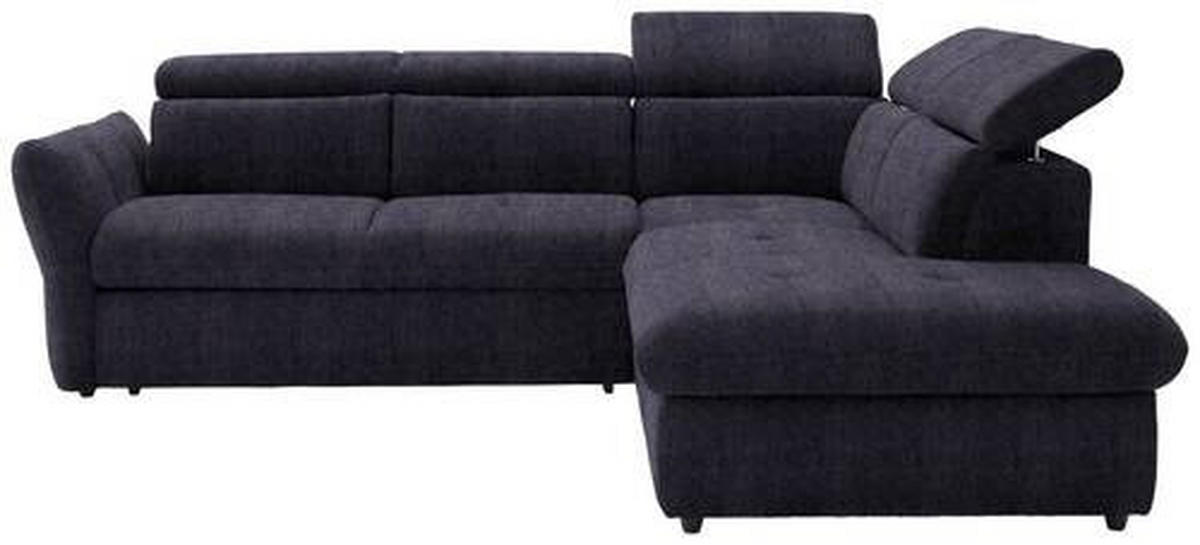 ECKSOFA in Velours Schwarz  254/224 cm  - Schwarz, Design, Kunststoff/Textil (254/224cm) - Stylife