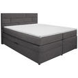 BOXSPRINGBETT 160/200 cm  in Dunkelgrau  - Wengefarben/Dunkelgrau, KONVENTIONELL, Holz/Textil (160/200cm) - Carryhome