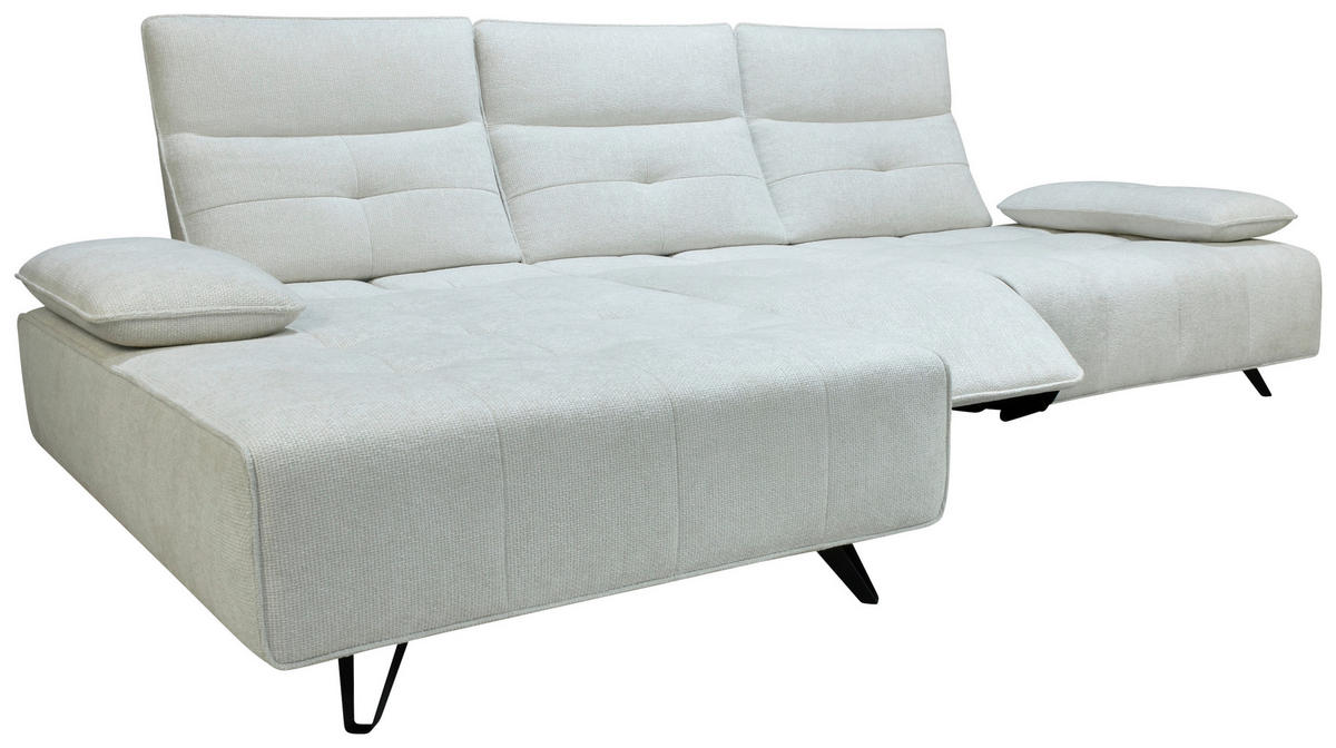 ECKSOFA Creme Chenille  - Creme/Schwarz, Design, Kunststoff/Textil (162/314cm) - Livetastic