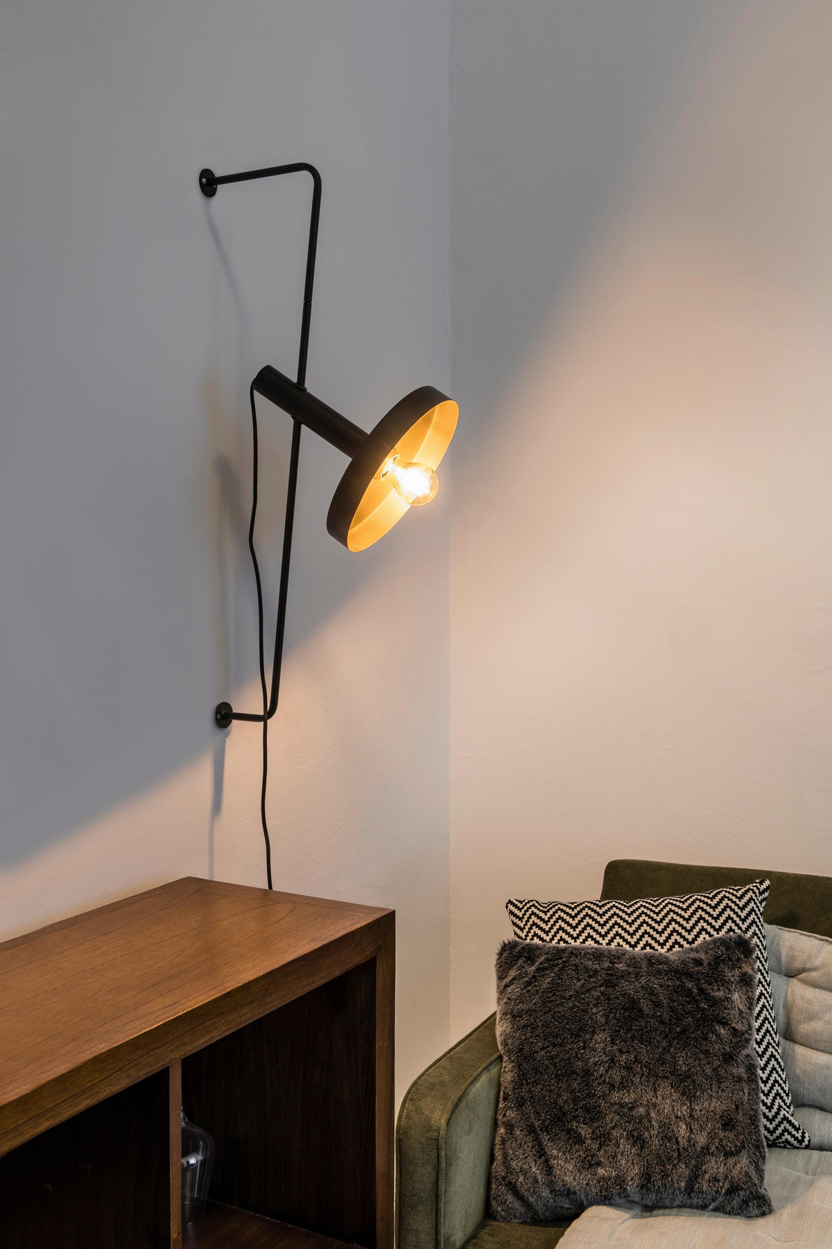 WANDLEUCHTE 25/43/84 cm   - Schwarz, Design, Metall (25/43/84cm)