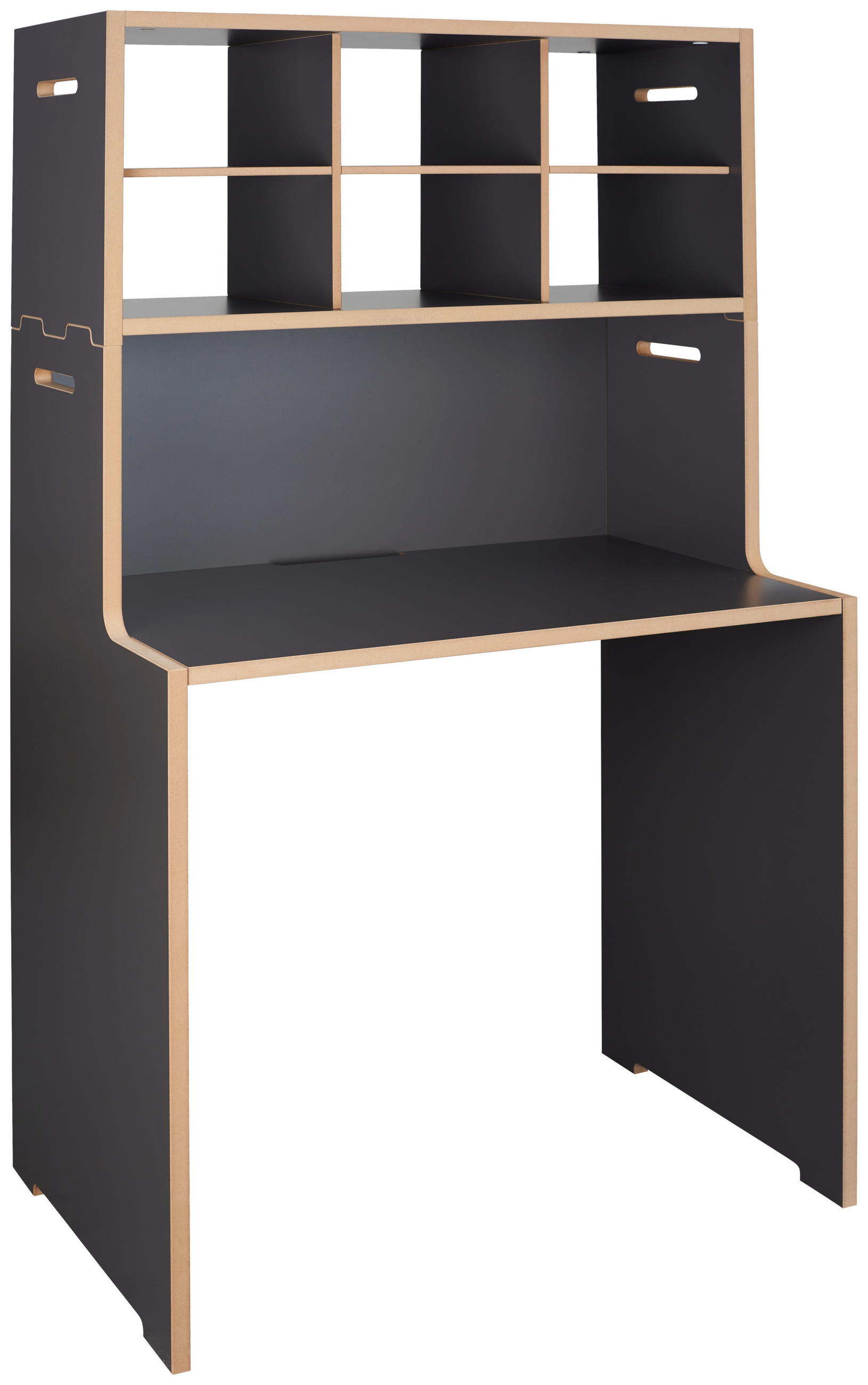Tojo Schreibtisch Anthrazit, Buche 50x145.3x76 cm