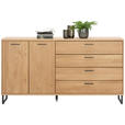KOMMODE Eichefarben  165,2/90/38,2 cm  - Dunkelgrau/Eichefarben, KONVENTIONELL, Holz/Metall (165,2/90/38,2cm) - Cantus