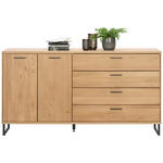 KOMMODE  in 165,2/90/38,2 cm  - Dunkelgrau/Eichefarben, KONVENTIONELL, Holz/Metall (165,2/90/38,2cm) - Cantus