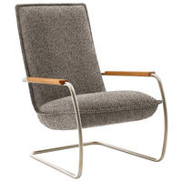 SESSEL Flachgewebe Braun  - Edelstahlfarben/Eichefarben, Design, Holz/Textil (76/105/87cm) - Koinor