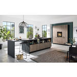 EINBAUKÜCHE   - Eichefarben/Graphitfarben, Design, Holzwerkstoff - Dieter Knoll