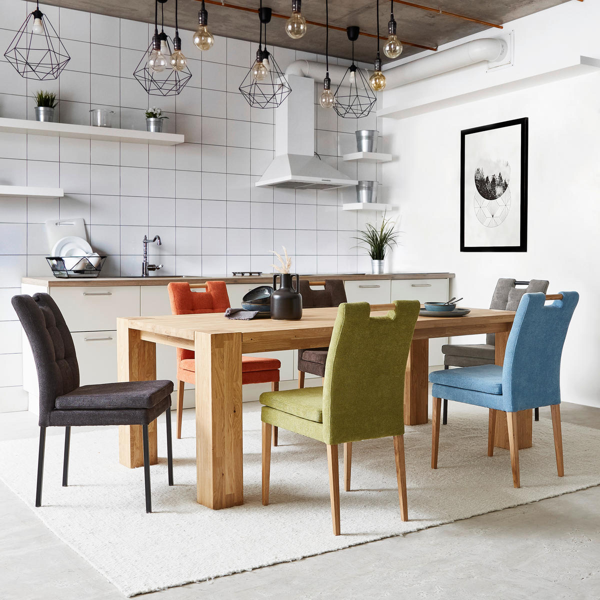 ESSTISCH Wildeiche massiv rechteckig Eichefarben  - Eichefarben, Design, Holz (200/100/75cm) - Linea Natura