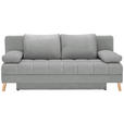 SCHLAFSOFA  in Webstoff Hellgrau  - Hellgrau/Naturfarben, KONVENTIONELL, Holz/Textil (195/90/90cm) - Cantus