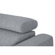 ECKSOFA in Webstoff Hellgrau  205/280 cm  - Hellgrau/Schwarz, Design, Textil/Metall (205/280cm) - Xora