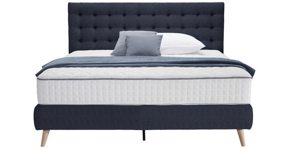 BOXSPRINGBETT 120/200 cm  in Dunkelblau  - Dunkelblau, Design, Holz/Textil (120/200cm) - Carryhome