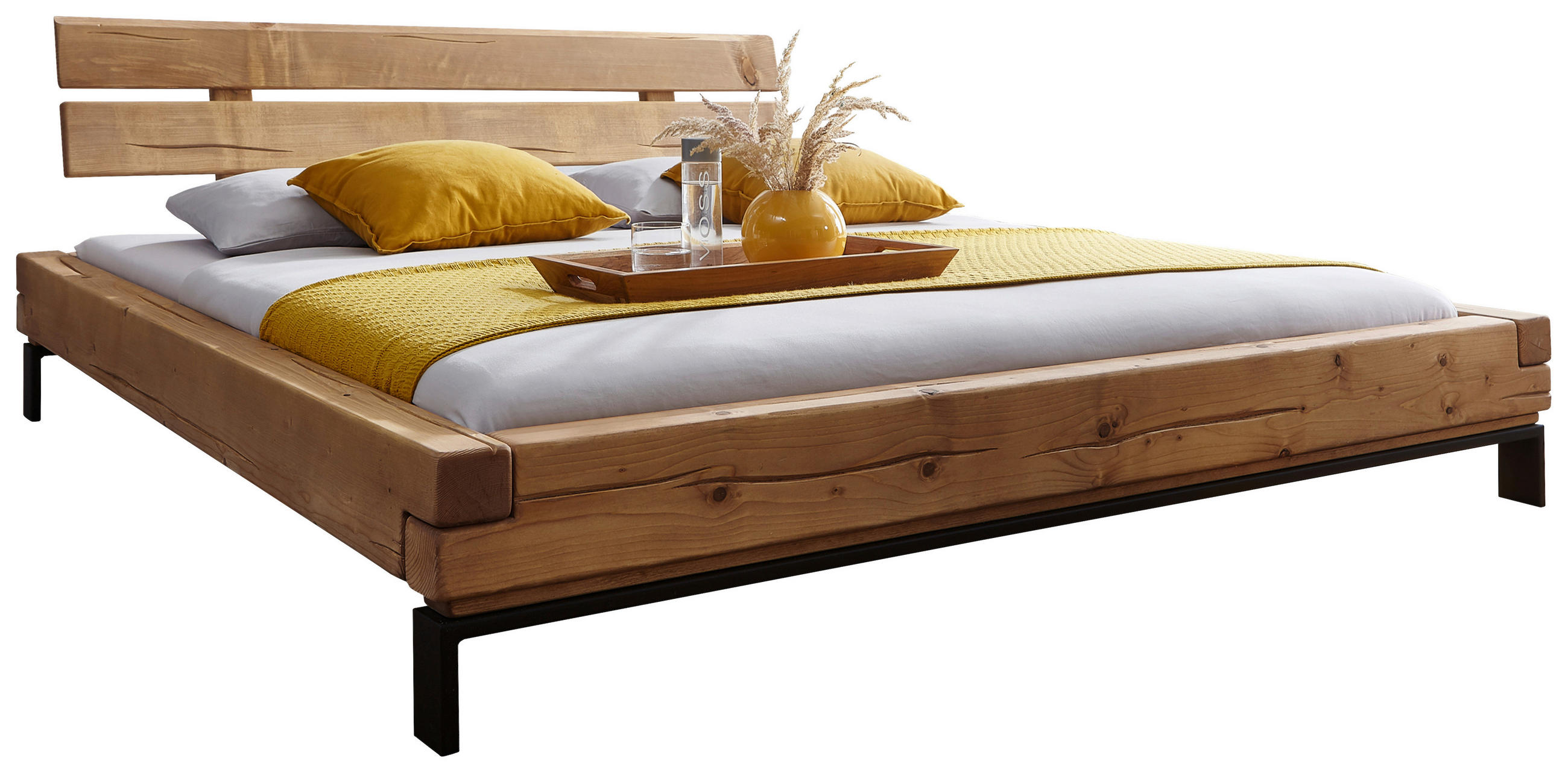 Livetastic POSTEL Z TRÁMŮ, 180/200 cm, dřevo, barvy dubu, jantarové barvy