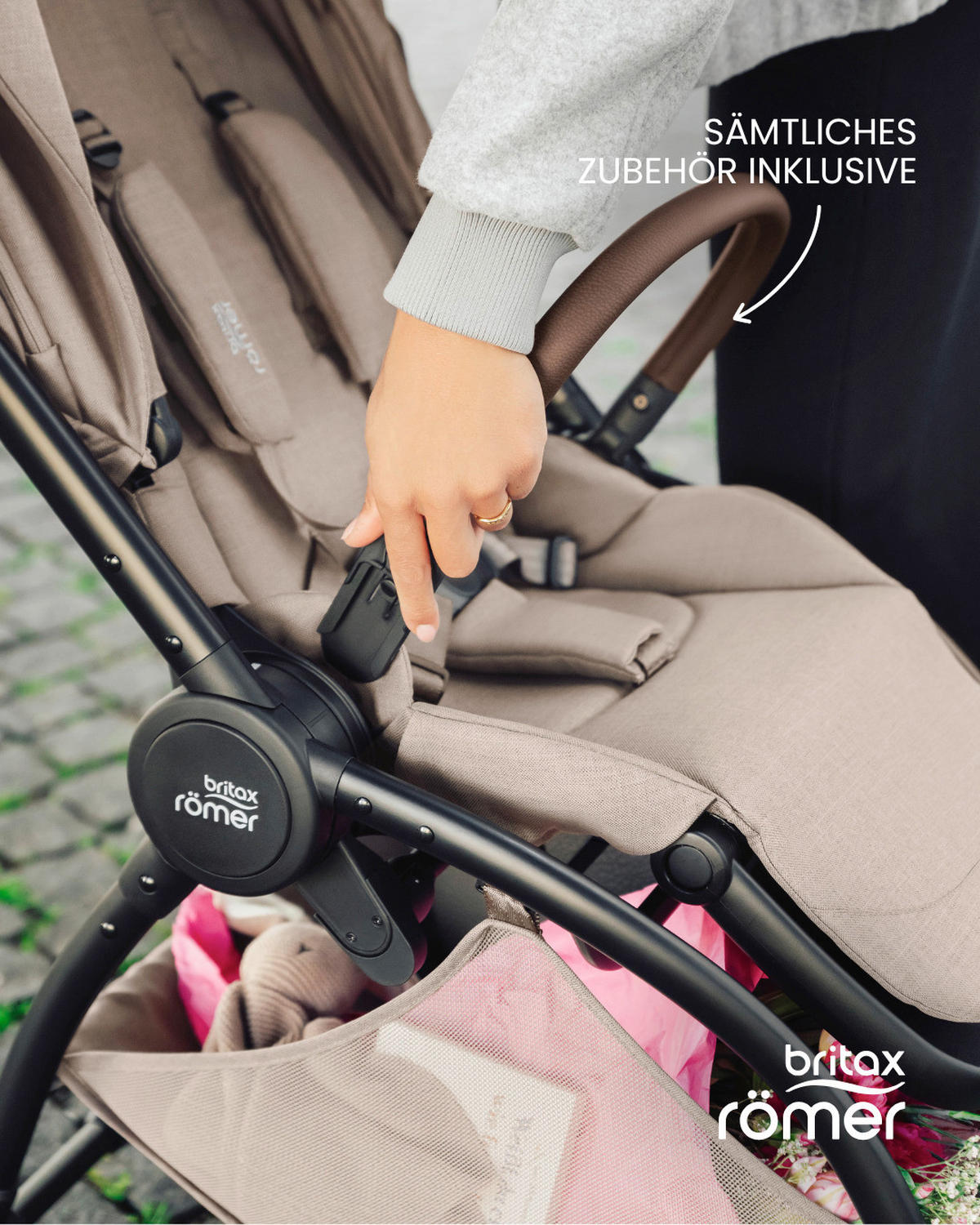 KINDERWAGEN Rio  - Hellbraun/Grau, Basics, Textil/Metall (55/120/93cm) - Britax Römer Diamond