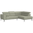 ECKSOFA  in Chenille Creme  280/205 cm  - Creme/Schwarz, Design, Textil/Metall (280/205cm) - Xora