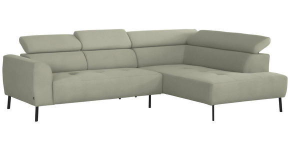 ECKSOFA  in Chenille Creme  280/205 cm  - Creme/Schwarz, Design, Textil/Metall (280/205cm) - Xora