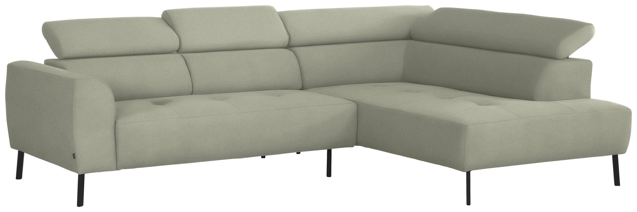 ECKSOFA in Chenille Creme  280/205 cm  - Creme/Schwarz, Design, Textil/Metall (280/205cm) - Xora