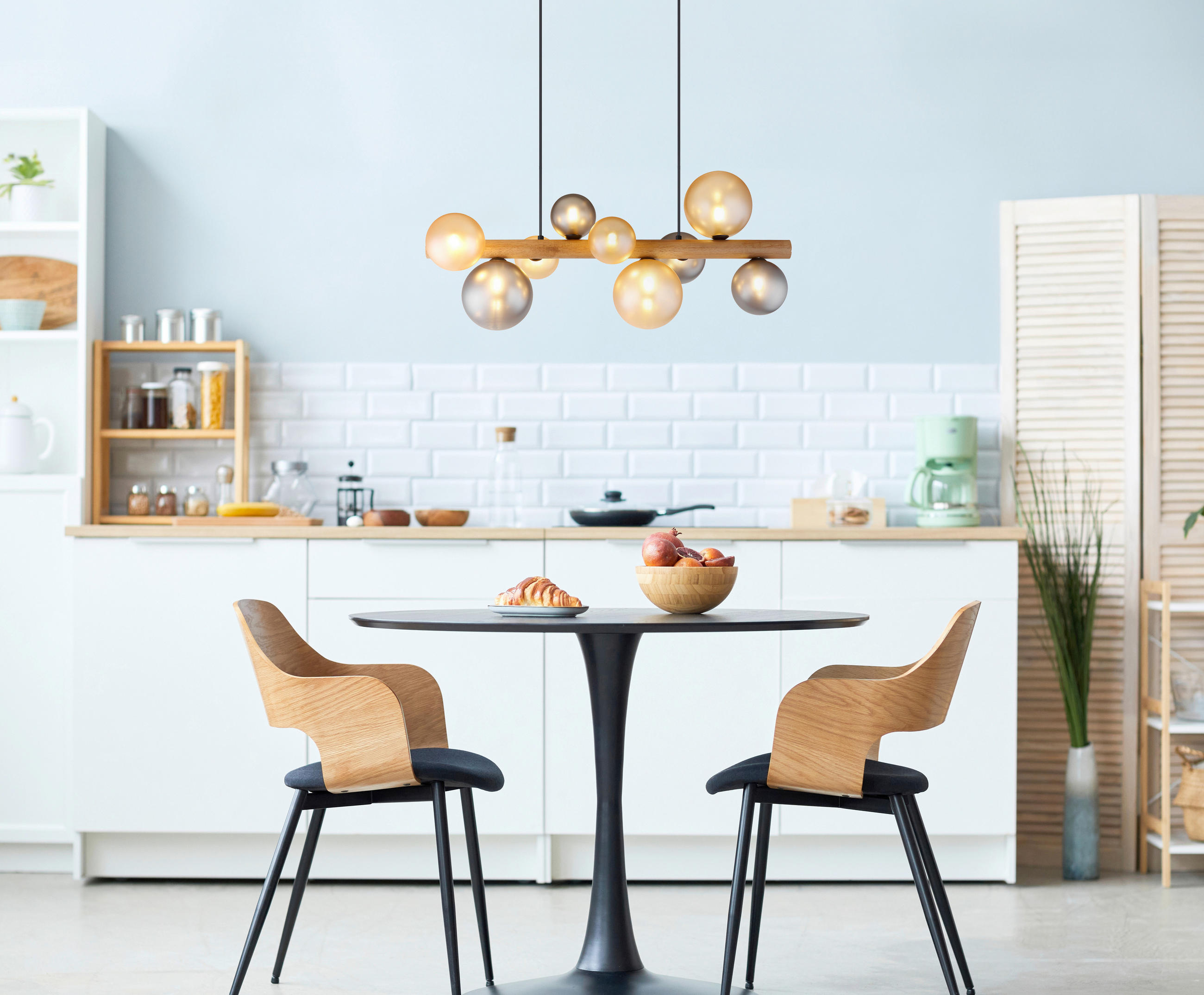 HÄNGELEUCHTE 78/29/150 cm  - Dunkelbraun/Schwarz, Basics, Glas/Holz (78/29/150cm) - Globo