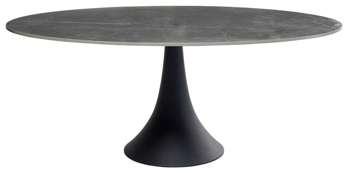 ESSTISCH in Metall, Keramik 180/120/76 cm  - Schwarz, Design, Keramik/Metall (180/120/76cm) - Kare-Design