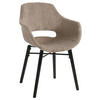 ARMLEHNSTUHL  in Cord matt  - Schwarz/Braun, MODERN, Holz/Kunststoff (58/81/61cm) - MID.YOU