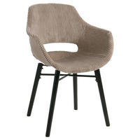 ARMLEHNSTUHL  in Cord matt  - Schwarz/Braun, MODERN, Holz/Kunststoff (58/81/61cm) - MID.YOU
