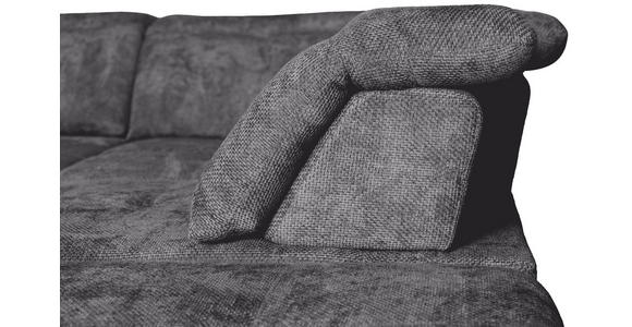 WOHNLANDSCHAFT  in Struktur Dunkelgrau  - Dunkelgrau/Schwarz, KONVENTIONELL, Textil/Metall (188/357/253cm) - Carryhome