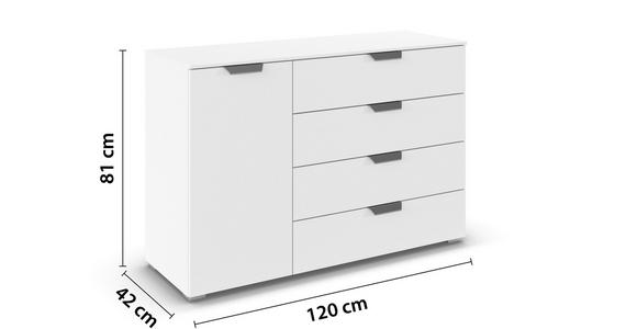 KOMMODE  in 120/81/42 cm  - Chromfarben/Weiß, Design, Holzwerkstoff/Metall (120/81/42cm) - Carryhome