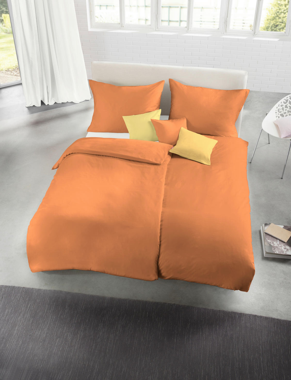 BETTWÄSCHE Satin 155/200 cm  - Terracotta, Basics, Textil (155/200cm) - Fleuresse