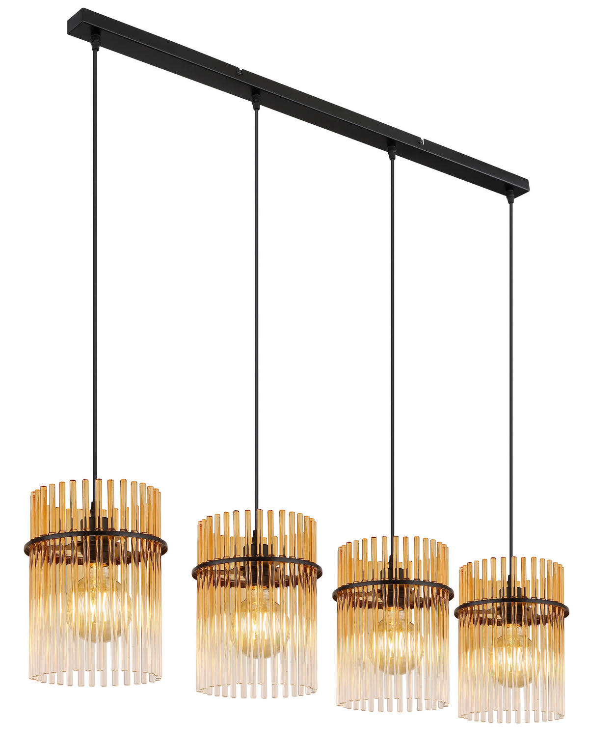 HÄNGELEUCHTE GORLEY 110/20/140 cm   - Klar/Bernsteinfarben, Basics, Glas/Kunststoff (110/20/140cm) - Globo
