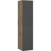 MIDI SKŘÍŇKA, antracitová, barvy dubu, 30/132/32 cm - barvy dubu/antracitová, Moderní, kompozitní dřevo/sklo (30/132/32cm) - Stylife