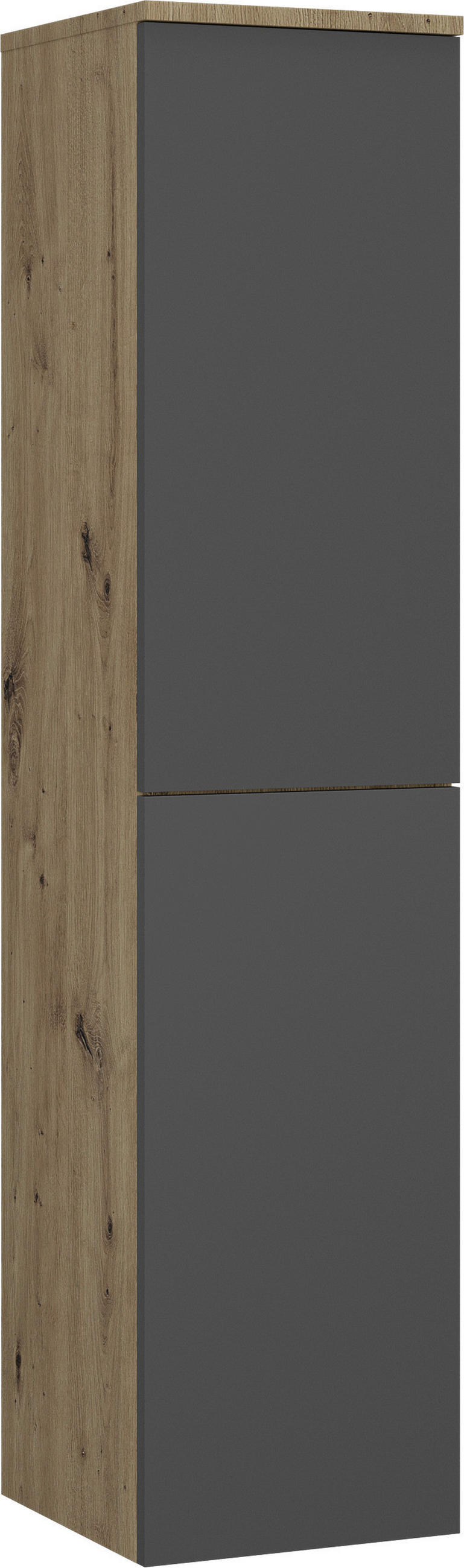 MIDI SKŘÍŇKA, antracitová, barvy dubu, 30/132/32 cm - barvy dubu/antracitová, Moderní, kompozitní dřevo/sklo (30/132/32cm) - Stylife