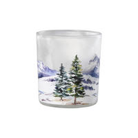 NÁDOBKA NA ČAJOVOU SVÍČKU sklo - bílá/zelená, Basics, sklo (7,3/8cm) - Ambia Home