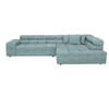 ECKSOFA Blau Velours  - Blau/Schwarz, Design, Kunststoff/Textil (317/213cm) - Hom`in