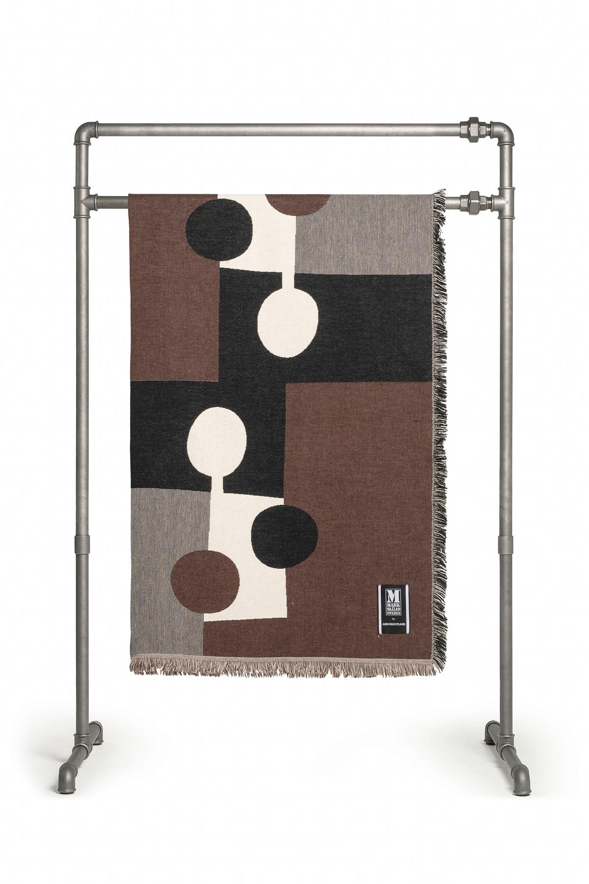 WOHNDECKE LIA 130/160/160 cm  - Schwarz/Weiß, Trend, Textil (130/160/160cm) - Markslöjd