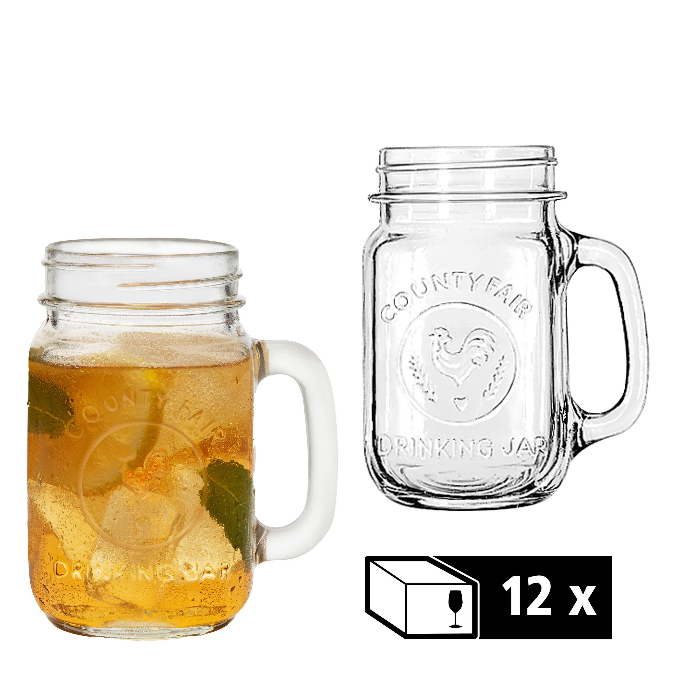 GLÄSERSET DRINKING JARS  12-teilig  - Klar, Basics, Glas (9/13,5cm)