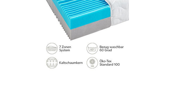 KALTSCHAUMMATRATZE - Weiß, Basics, Textil (90/200cm) - Sleeptex