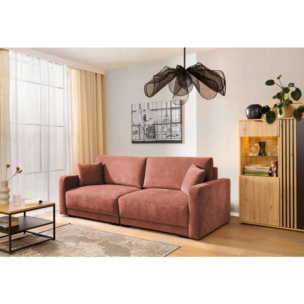 Thumbnail - Carryhome 2-Sitzer-Sofa, Rost, Textil, Füllung: Schaumstoff,Schaumstoff, Silikon, 233x90x110 cm, Liegefunktion, Rücken e...