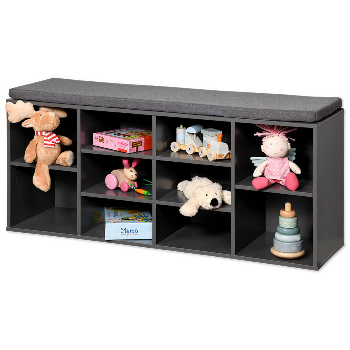 SCHUHSCHRANK Grau  - Grau, Design, Holzwerkstoff/Textil (103.5/48/29.5cm) - Kesper