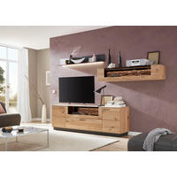 WOHNWAND Lavia  in Anthrazit, Eichefarben  318/223/49 cm  - Eichefarben/Anthrazit, Design, Glas/Holz (318/223/49cm) - Valnatura